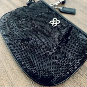COACH 2000s black sequined wristlet